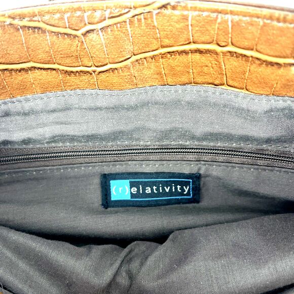 Shoulder Handbag Hobo Brown Textured woven Faux Leather Tassel Boho Chic - Picture 12 of 16